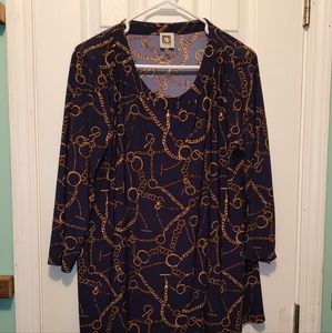 Unique navy and gold blouse